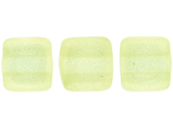 CzechMates Glass 6mm Sueded Gold Jonquil Two-Hole Tile Bead Strand