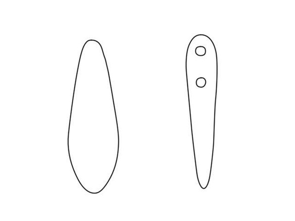 CzechMates Glass 16 x 5mm Matte Metallic Flax Two-Hole Dagger Bead (50pc Strand)