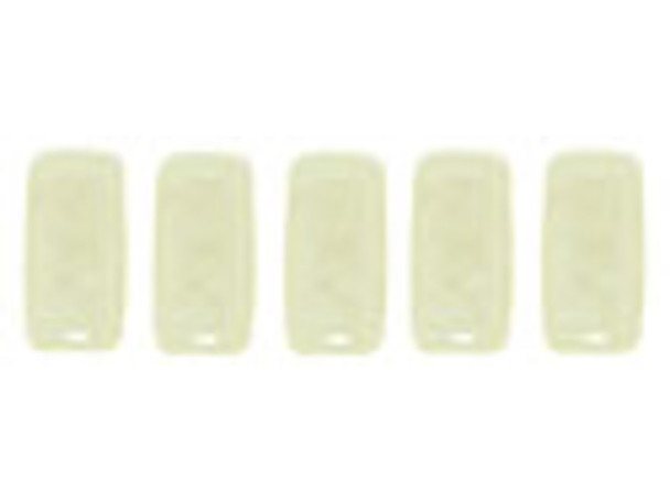 CzechMates Glass 2-Hole Rectangle Brick Beads 6x3mm - Opaque Champagne Luster
