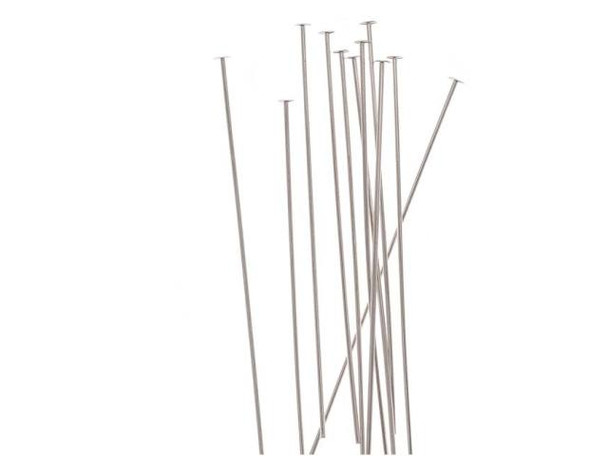 Sterling Silver Head Pin, 1-1/2", 0.020" Diameter (10 Pieces)