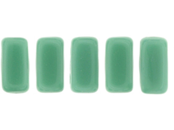 CzechMates Glass 2-Hole Rectangle Brick Beads 6x3mm - Gulf Turquoise
