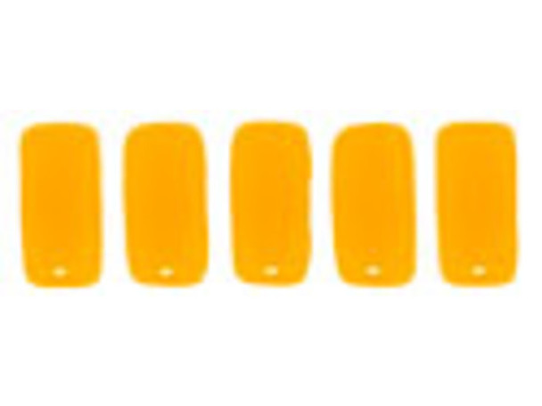 CzechMates Glass 3 x 6mm Opaque Sunflower Yellow 2-Hole Brick Bead Strand