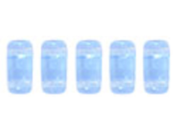 CzechMates Glass 3 x 6mm Lt Sapphire 2-Hole Brick Bead Strand