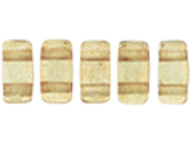 CzechMates Glass 3 x 6mm ColorTrends Transparent Warm Taupe 2-Hole Brick Bead Strand