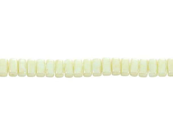 CzechMates Glass 3 x 6mm Opaque Pale Turquoise Star Dust 2-Hole Brick Bead Strand