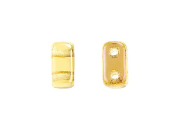 CzechMates Glass 3 x 6mm Twilight Topaz 2-Hole Brick Bead Strand