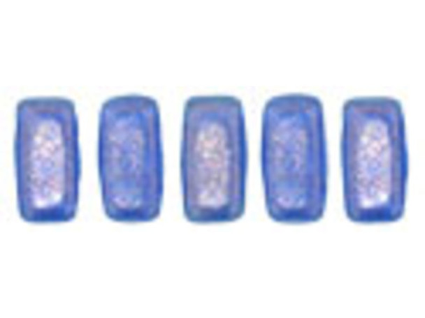 CzechMates Glass 3 x 6mm Halo Ultramarine 2-Hole Brick Bead Strand