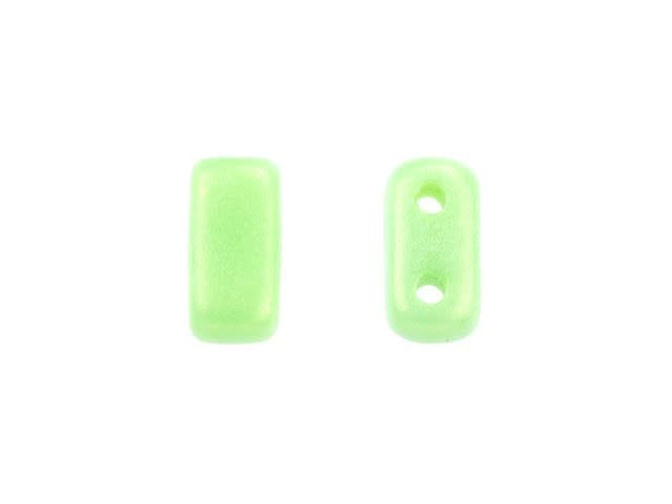 CzechMates Glass 3 x 6mm Sueded Gold Honeydew 2-Hole Brick Bead Strand