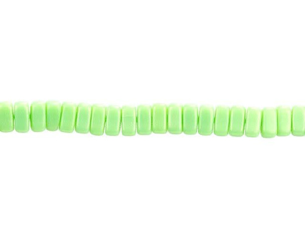 CzechMates Glass 3 x 6mm Sueded Gold Honeydew 2-Hole Brick Bead Strand