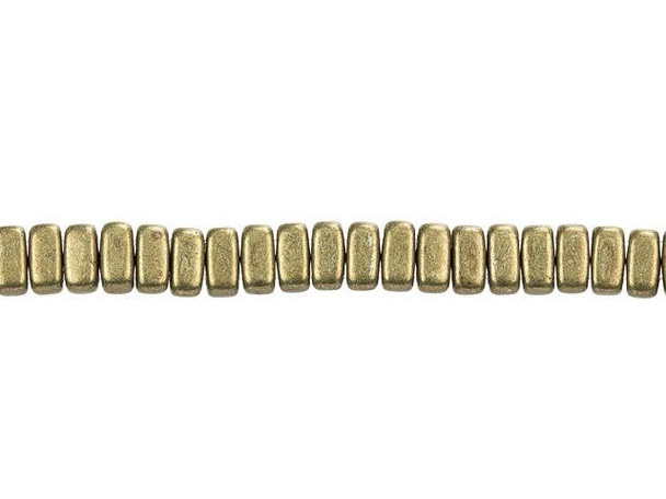 CzechMates Glass 3 x 6mm ColorTrends Saturated Metallic Emperador 2-Hole Brick Bead Strand