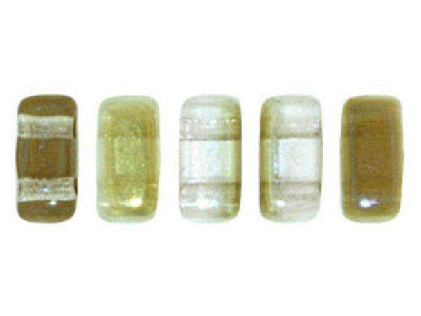 CzechMates Glass 3 x 6mm Twilight Crystal 2-Hole Brick Bead Strand