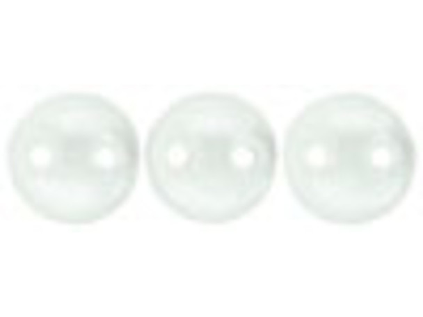 CzechMates Glass 6mm Pearl Coat Snow 2-Hole Lentil Bead Strand