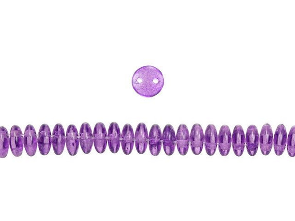 CzechMates Glass 6mm ColorTrends Transparent Bodacious 2-Hole Lentil Bead Strand