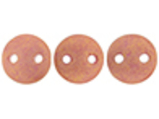 CzechMates Glass 6mm Pacifica Watermelon 2-Hole Lentil Bead Strand