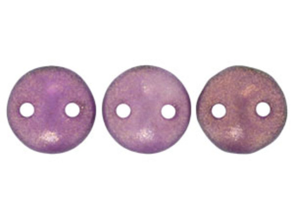CzechMates Glass 6mm Halo Regal 2-Hole Lentil Bead Strand