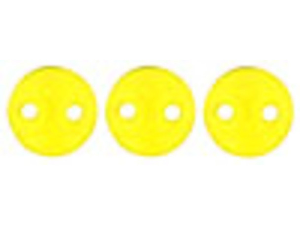 CzechMates Glass 6mm Lemon 2-Hole Lentil Bead Strand