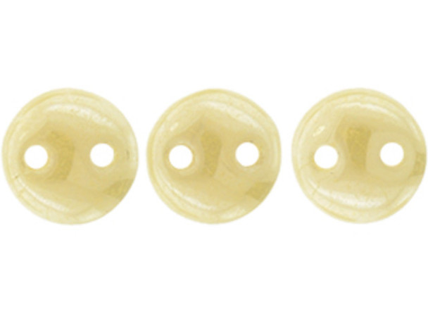 CzechMates Glass 6mm Luster Opaque Beige 2-Hole Lentil Bead Strand