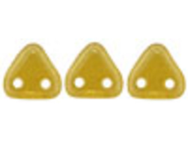 CzechMates 2-Hole Triangle Beads 6mm - Topaz / Champagne Luster