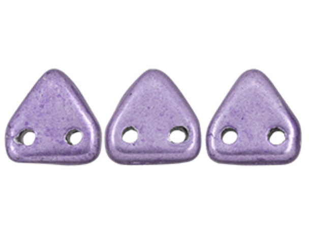 CzechMates Glass 6mm ColorTrends Saturated Metallic Crocus Petal 2-Hole Triangle Bead 2.5-Inch Tube