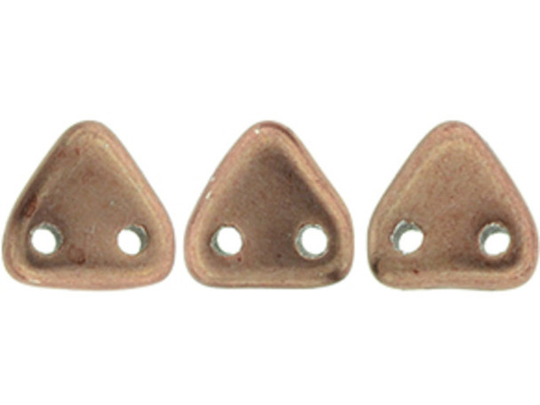 CzechMates Glass 6mm ColorTrends Saturated Metallic Autumn Maple 2-Hole Triangle Bead 2.5-Inch Tube