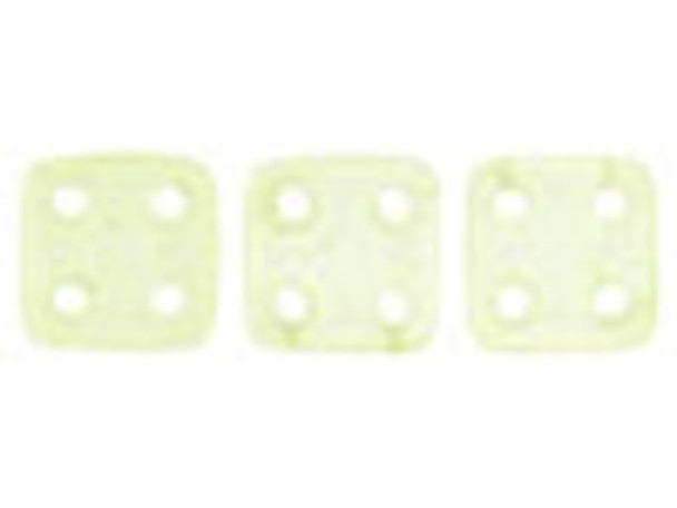 CzechMates Glass 6mm 4-Hole Sueded Gold Jonquil QuadraTile Bead 2.5-Inch Tube