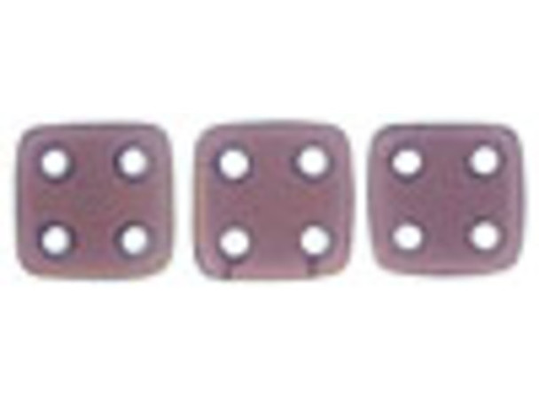 CzechMates Glass 6mm 4-Hole Milky Amethyst QuadraTile Bead 2.5-Inch Tube