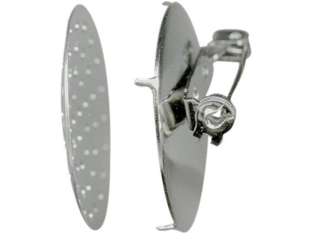 White Plated Bar Pin, Pin Back, 25mm Mesh Disk (12 Pieces)