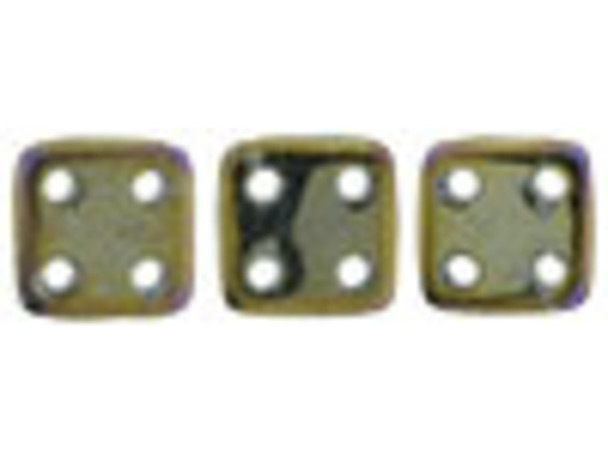 CzechMates Glass, QuadraTile 4-Hole Square Beads 6mm, Brown Iris