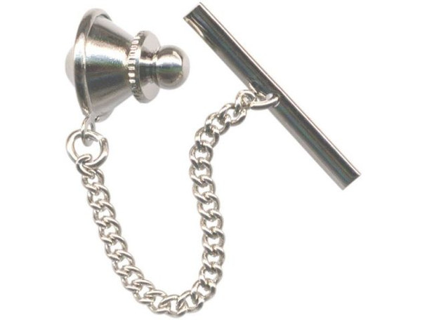 White Plated Clutch, Spring-Loaded, with Chain (72 pcs)