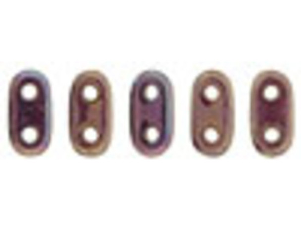 CzechMates Glass 3 x 6mm 2-Hole Oxidized Bronze Berry Bar Bead 2.5-Inch Tube