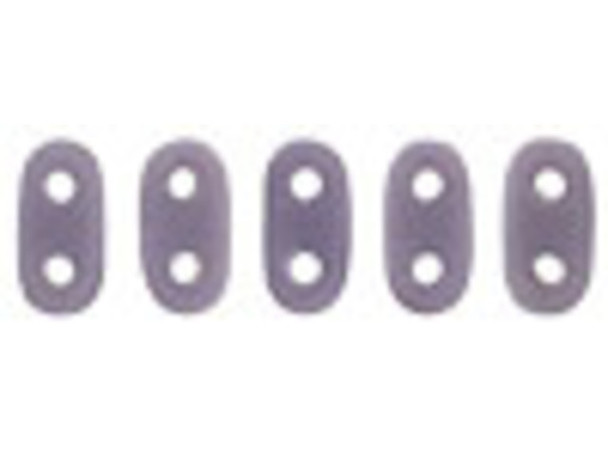 CzechMates Glass 3 x 6mm 2-Hole Matte Opaque Purple Bar Bead 2.5-Inch Tube