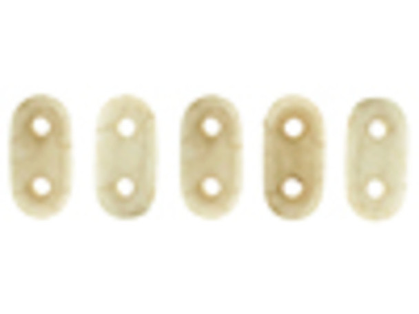 CzechMates Glass, 2-Hole Bar Beads 6x2mm, Opaque Champagne Luster