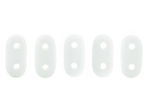 CzechMates Glass 3 x 6mm 2-Hole Opaque White Bar Bead 2.5-Inch Tube