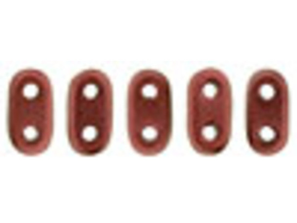 CzechMates Glass, 2-Hole Bar Beads 6x2mm, Matte Metallic Lava