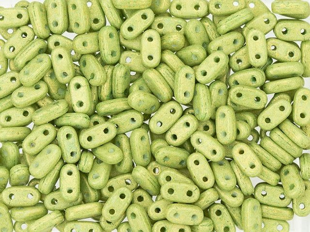 CzechMates Glass 3 x 6mm 2-Hole Pacifica Avocado Bar Bead 2.5-Inch Tube