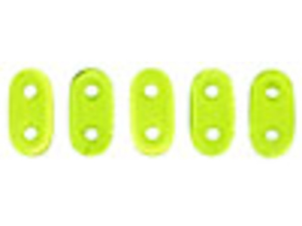 CzechMates Glass 3 x 6mm 2-Hole Olivine Bar Bead 2.5-Inch Tube