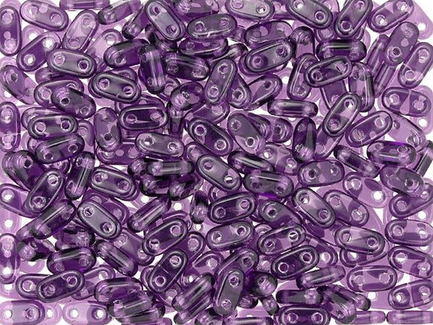 CzechMates Glass 3 x 6mm 2-Hole Tanzanite Bar Bead 2.5-Inch Tube