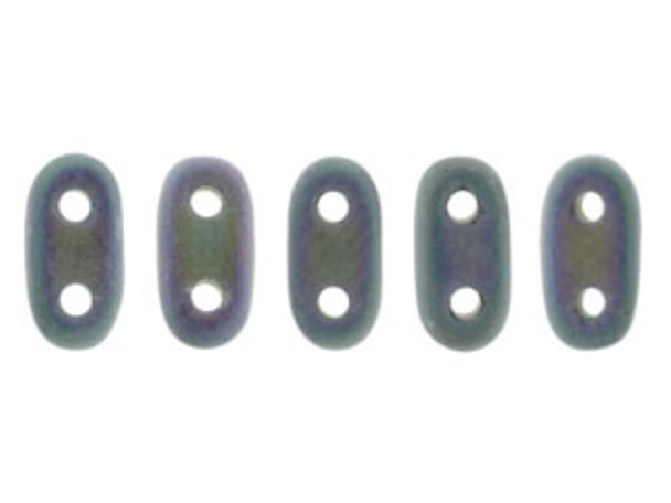 CzechMates Glass, 2-Hole Bar Beads 6x2mm, Matte Purple Iris