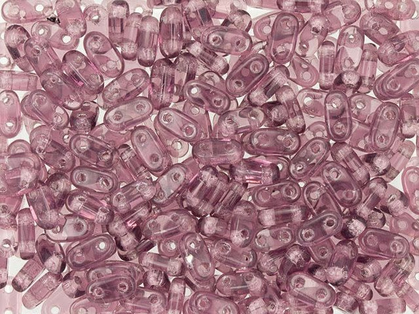 CzechMates Glass 3 x 6mm 2-Hole Med Amethyst Bar Bead 2.5-Inch Tube