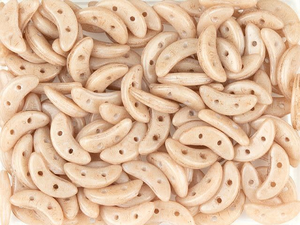 CzechMates Glass 4 x 10mm 2-Hole ColorTrends Opaque Iced Coffee Crescent Bead 2.5-Inch Tube