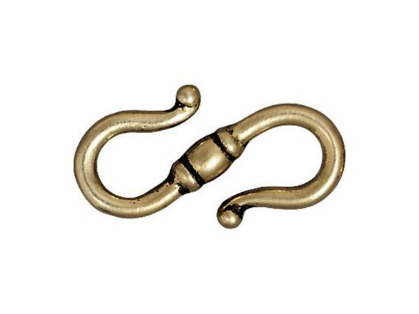 TierraCast Antiqued Brass Plated Clasp S Hook Classic (ten)