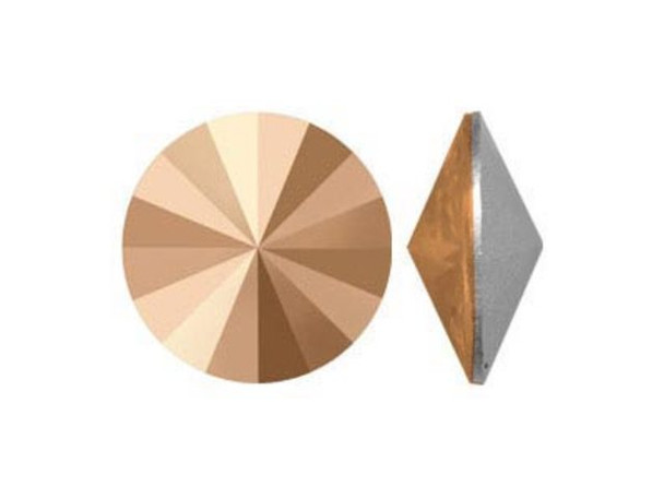 PRESTIGE 1122 Rivoli Stone, 14mm - Rose Gold (Each)
