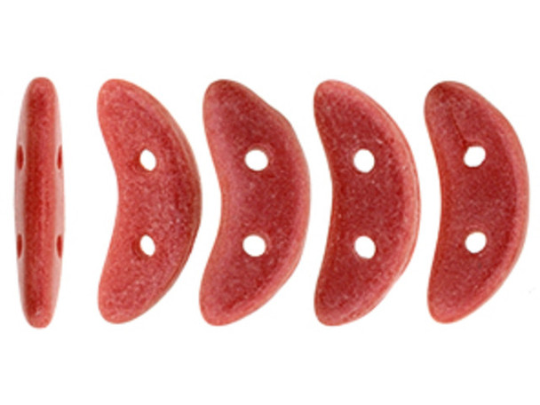 CzechMates Glass 4 x 10mm 2-Hole Metallic Suede Guava Crescent Bead 2.5-Inch Tube