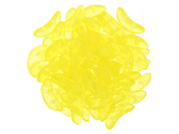 CzechMates Glass 4 x 10mm 2-Hole ColorTrends Buttercup Crescent Bead 2.5-Inch Tube