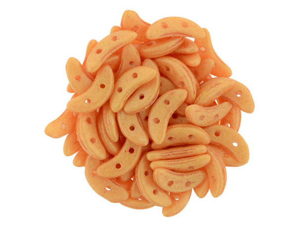 CzechMates Glass 4 x 10mm 2-Hole Pacifica Tangerine Crescent Bead 2.5-Inch Tube