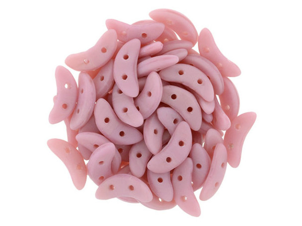 CzechMates Glass 4 x 10mm 2-Hole Matte Coral Pink Crescent Bead 2.5-Inch Tube