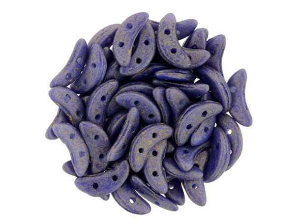 CzechMates Glass 4 x 10mm 2-Hole Pacifica Elderberry Crescent Bead 2.5-Inch Tube