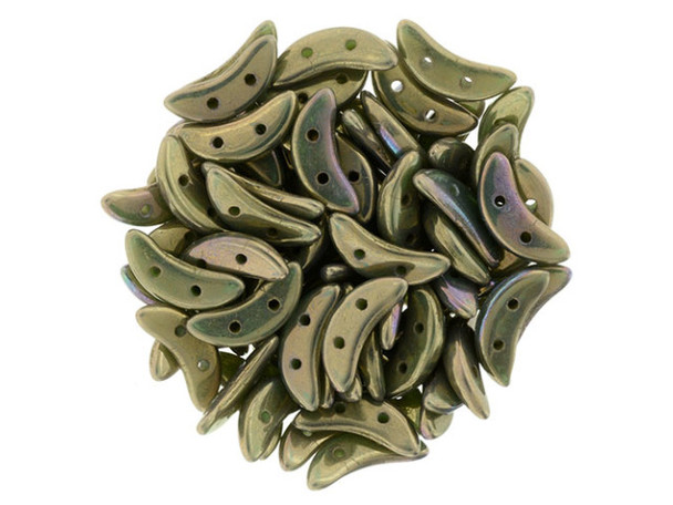 CzechMates Glass 4x10mm 2-Hole Oxidized Bronze Clay Crescent Bead, 2.5-Inch Tube