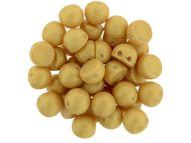 CzechMates 2-Hole 7mm Pacifica Ginger Cabochon Beads 2.5-Inch Tube