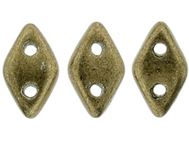 CzechMates Diamond 4 x 6mm ColorTrends Saturated Metallic Emperador Czech Glass 2-Hole Beads, 2.5-Inch Tube